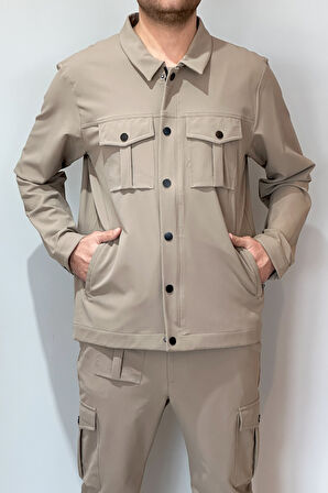 Erkek Modern Fermuarlı Üst 24720 Bej | M