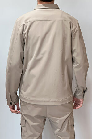 Erkek Modern Fermuarlı Üst 24720 Bej | M