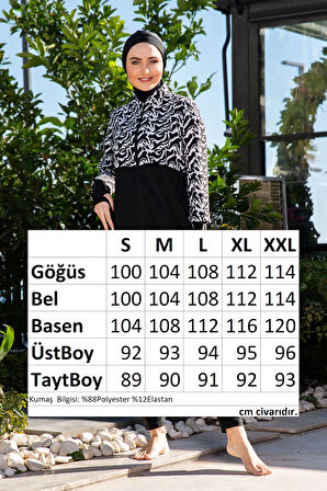 Tam Kapalı Tesettür Mayo 25217-3 Siyah | S