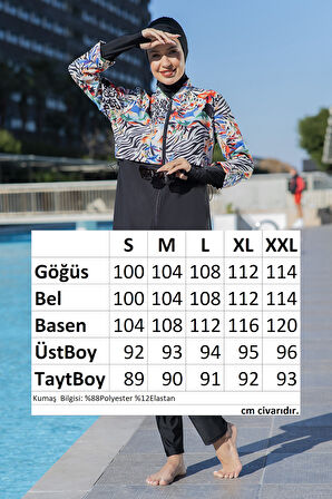 Tam Kapalı Tesettür Mayo 25217-1 Siyah | S