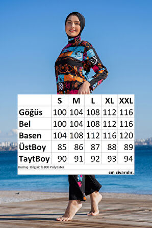 Tam Kapalı Tesettür Mayo 25218-1 Siyah | L