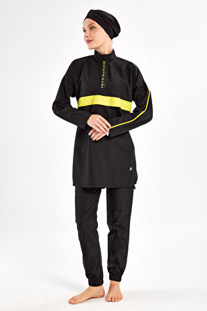 Paraşüt Tam Kapalı Tesettür Mayo Hanley 1502 Siyah | L