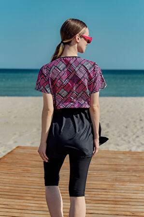 Kısa Kollu Yarı Kapalı Mayo Sude R2801 | 3XL