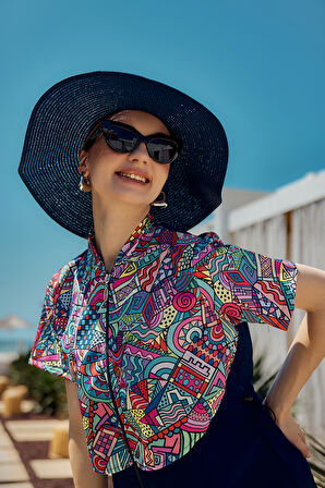 Önü Kapaklı Paraşüt Kısa Kollu Yarı Kapalı Mayo Nurel R2602 | M