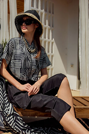 Önü Kapaklı Paraşüt Kısa Kollu Yarı Kapalı Mayo Nurel R2604 | XXL