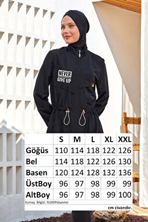 Tam Kapalı Tesettür Mayo Ever 1402 Siyah | XXL