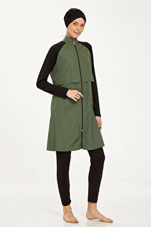 Reglan Kol Tam Kapalı Tesettür Mayo Debbıe 1405 Haki | S