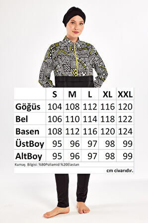 Spor Likra Tam Kapalı Tesettür Mayo Jules 1407 Siyah | XL