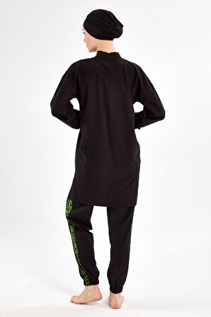 Spor Likra Tam Kapalı Tesettür Mayo Beth 1203 Siyah | S