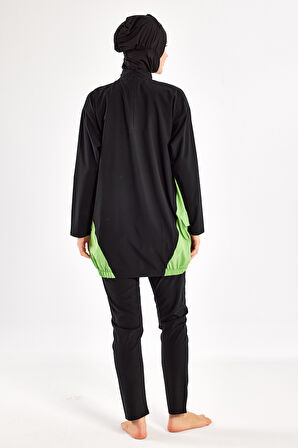 Spor Likra Tam Kapalı Tesettür Mayo Selby 1204 Siyah | S