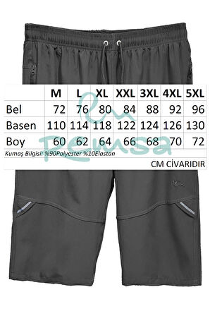 Ters Fermuar Erkek Şort Mayo RKS-08 Siyah | M