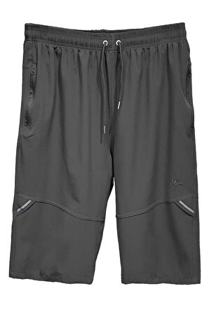 Ters Fermuar Erkek Şort Mayo RKS-08 Siyah | 4XL