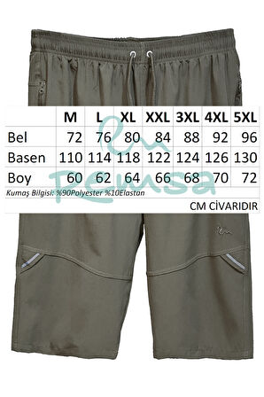 Ters Fermuar Erkek Şort Mayo RKS-08 Haki | M