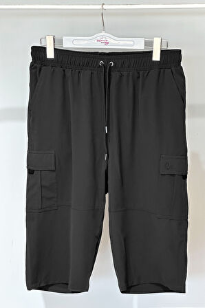 Kargo Cep Erkek Şort Kapri Mayo RKS-09 Siyah | 4XL