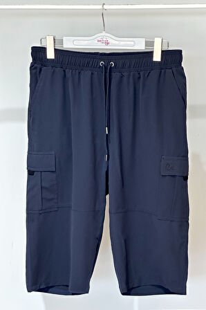 Kargo Cep Erkek Şort Kapri Mayo RKS-09 Lacivert | 4XL