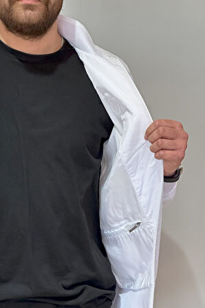 Erkek Feremuarlı Mevsimlik Ceket Tek Üst REU-9114 Beyaz | M