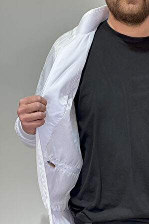 Erkek Feremuarlı Mevsimlik Ceket Tek Üst REU-9114 Beyaz | L