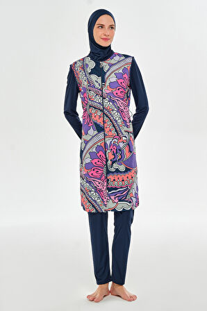 Tam Kapalı Tesettür Mayo 3306 Koyu Lacivert | XL