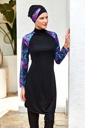 Reglan Kol Likralı Tam Kapalı Tesettür Mayo 3119 Siyah | M
