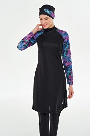 Reglan Kol Likralı Tam Kapalı Tesettür Mayo 3119 Siyah | M
