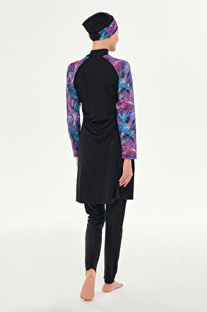 Reglan Kol Likralı Tam Kapalı Tesettür Mayo 3119 Siyah | M