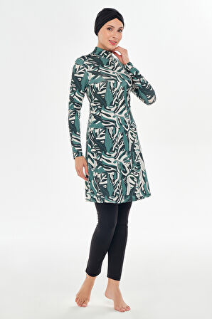 Likralı Tam Kapalı Tesettür Mayo 2102 Siyah | XL