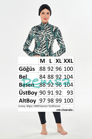 Likralı Tam Kapalı Tesettür Mayo 2102 Siyah | XXL