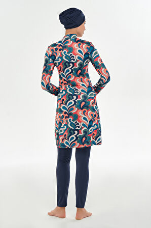 Likralı Tam Kapalı Tesettür Mayo 2103 Koyu Lacivert | XL