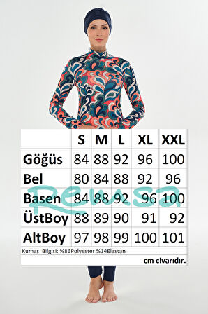 Likralı Tam Kapalı Tesettür Mayo 2103 Koyu Lacivert | XL