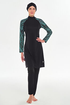 Reglan Kol Likralı Tam Kapalı Tesettür Mayo 3120 Siyah | L