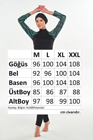 Reglan Kol Likralı Tam Kapalı Tesettür Mayo 3120 Siyah | L