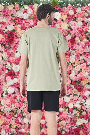 Erkek Şort Tshirt Pijama Takımı 25253 Haki | XL