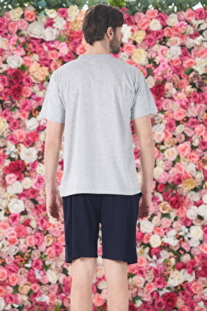 Erkek Şort Tshirt Pijama Takımı 25255 Gri | M