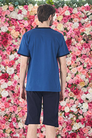 Erkek Şort Tshirt Pijama Takımı 25258 Lacivert | M