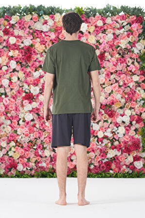 Erkek Şort Tshirt Pijama Takımı 25251 Yeşil | M