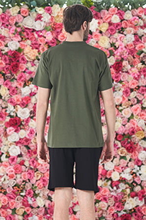 Erkek Şort Tshirt Pijama Takımı 25255 Yeşil | L