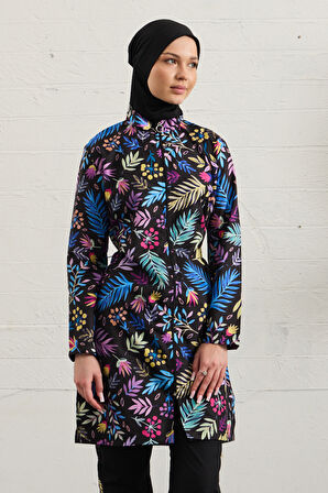 Paraşüt Tam Kapalı Tesettür Mayo 1326-249 Siyah | 48