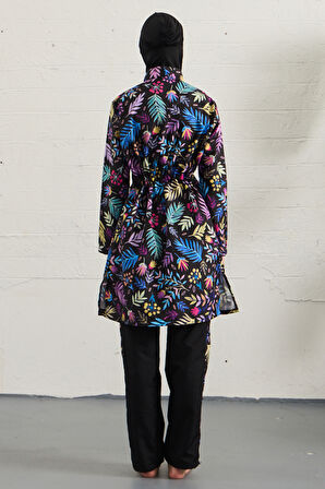 Paraşüt Tam Kapalı Tesettür Mayo 1326-249 Siyah | 48