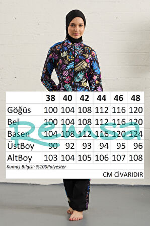 Paraşüt Tam Kapalı Tesettür Mayo 1326-249 Siyah | 48