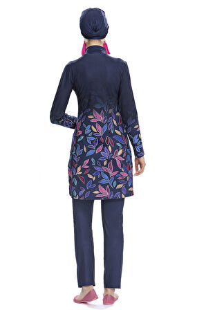 Likralı Tam Kapalı Mayo 280-522 Lacivert | 42