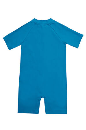 UV Korumalı Tulum Kısa Kollu Şortlu Çocuk Yüzücü Mayo Clous 5155 Mavi | 7-8 YAŞ