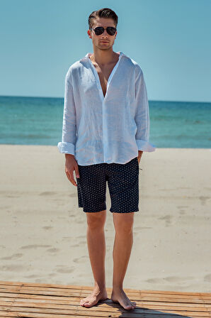 Kısa Erkek Deniz Havuz Şortu Mayo RKS-010 Lacivert | 3XL