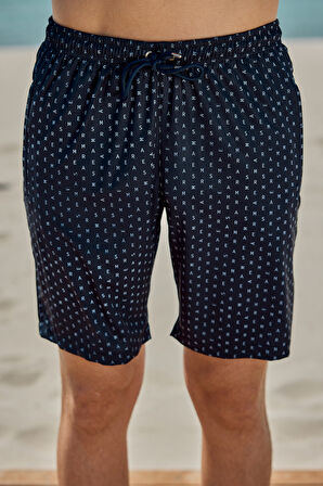 Kısa Erkek Deniz Havuz Şortu Mayo RKS-010 Lacivert | 3XL