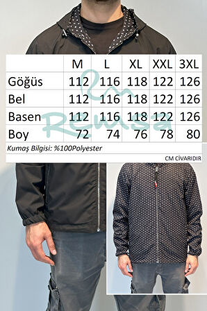 Erkek Çift Taraflı Mevsimlik Ceket Tek Üst REU-24726 Siyah | 3XL