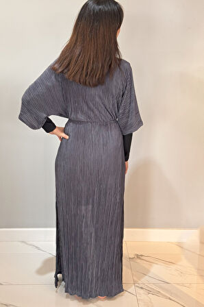 Piliseli Kimono Pareo Kaftan Bağlanabilir RPK004 Antrasit | Standart