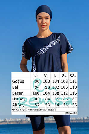 Lİkralı Kısa Kollu Yarı Kapalı Mayo 25222-2 Lacivert | S