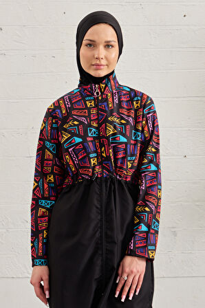 Paraşüt Tam Kapalı Tesettür Mayo 3024-286 Siyah02 | 38