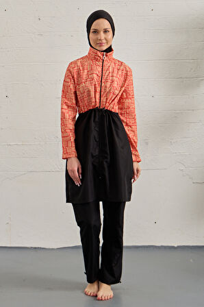 Paraşüt Tam Kapalı Tesettür Mayo 3024-279 Siyah03 | 48