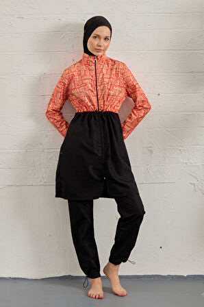 Paraşüt Tam Kapalı Tesettür Mayo 3024-279 Siyah03 | 48