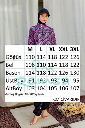 Paraşüt Tam Kapalı Tesettür Mayo Nisa R5502 | 3XL